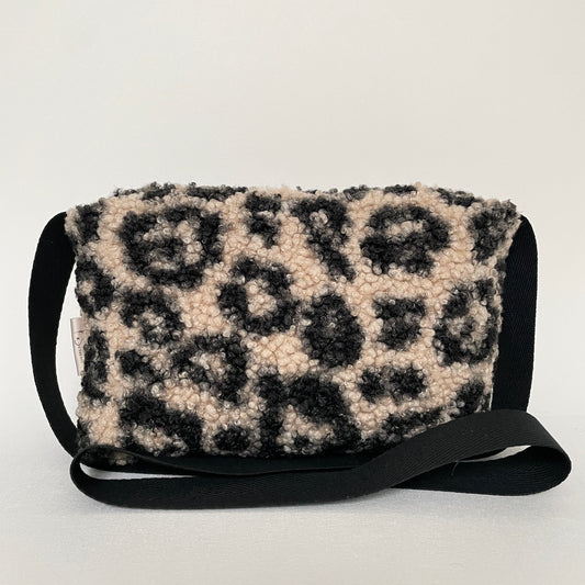 Clutch panter zwart teddy