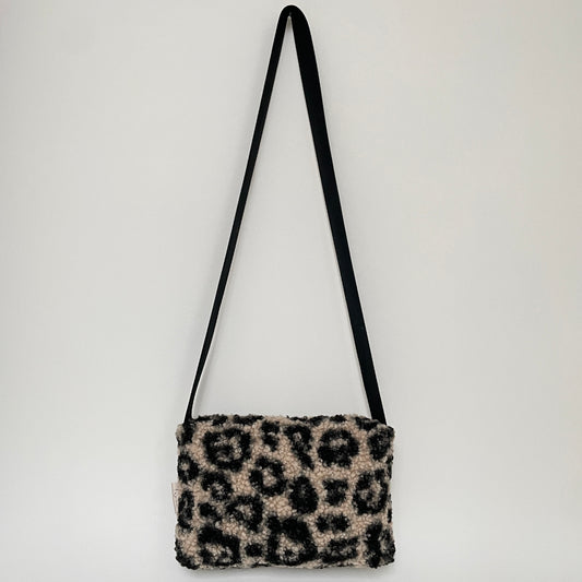 Clutch panter zwart teddy