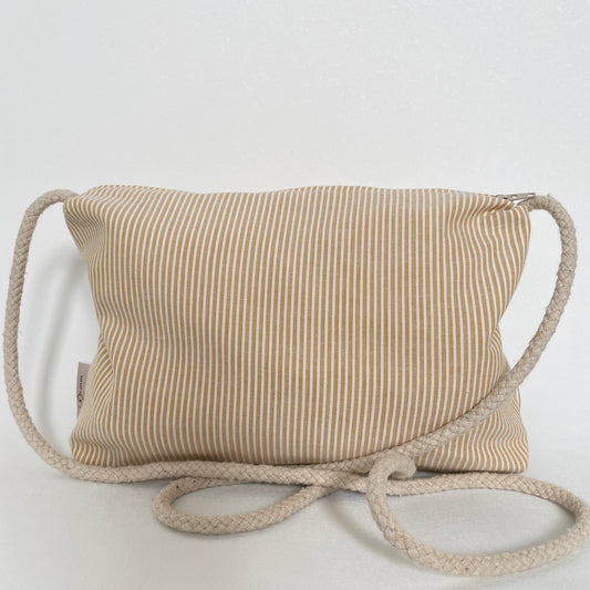 Clutch geel/ wit streepje