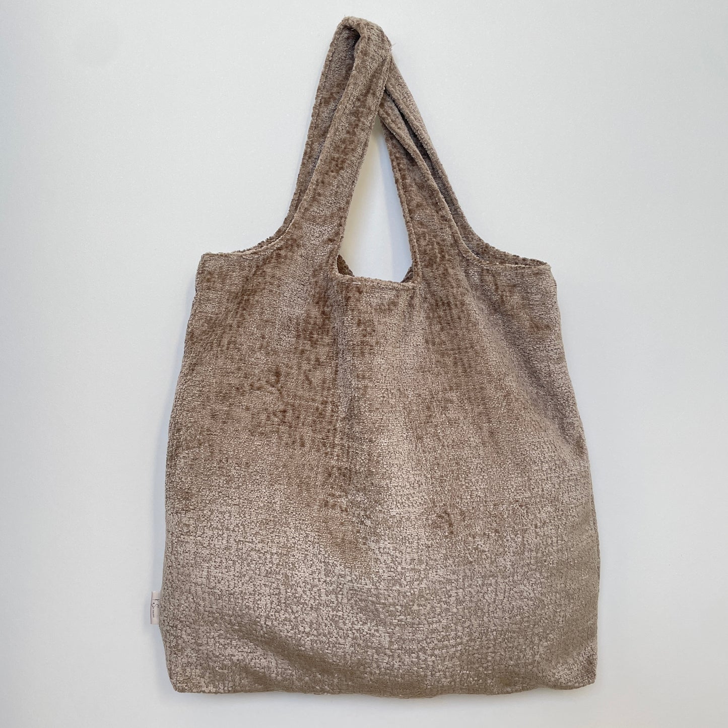 Big bag M velvet grof beige