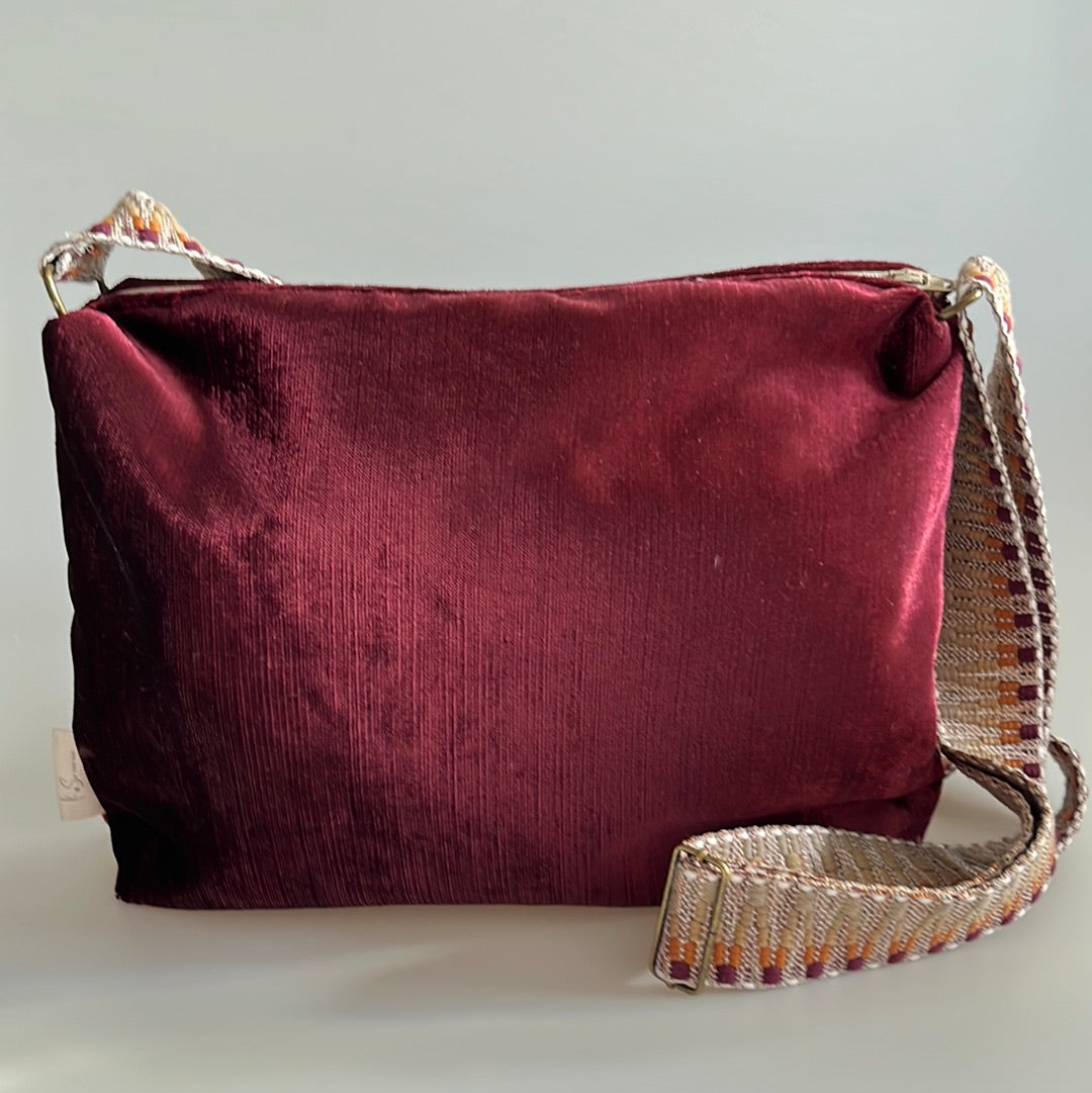 Clutch Velvet Bordeaux Rood