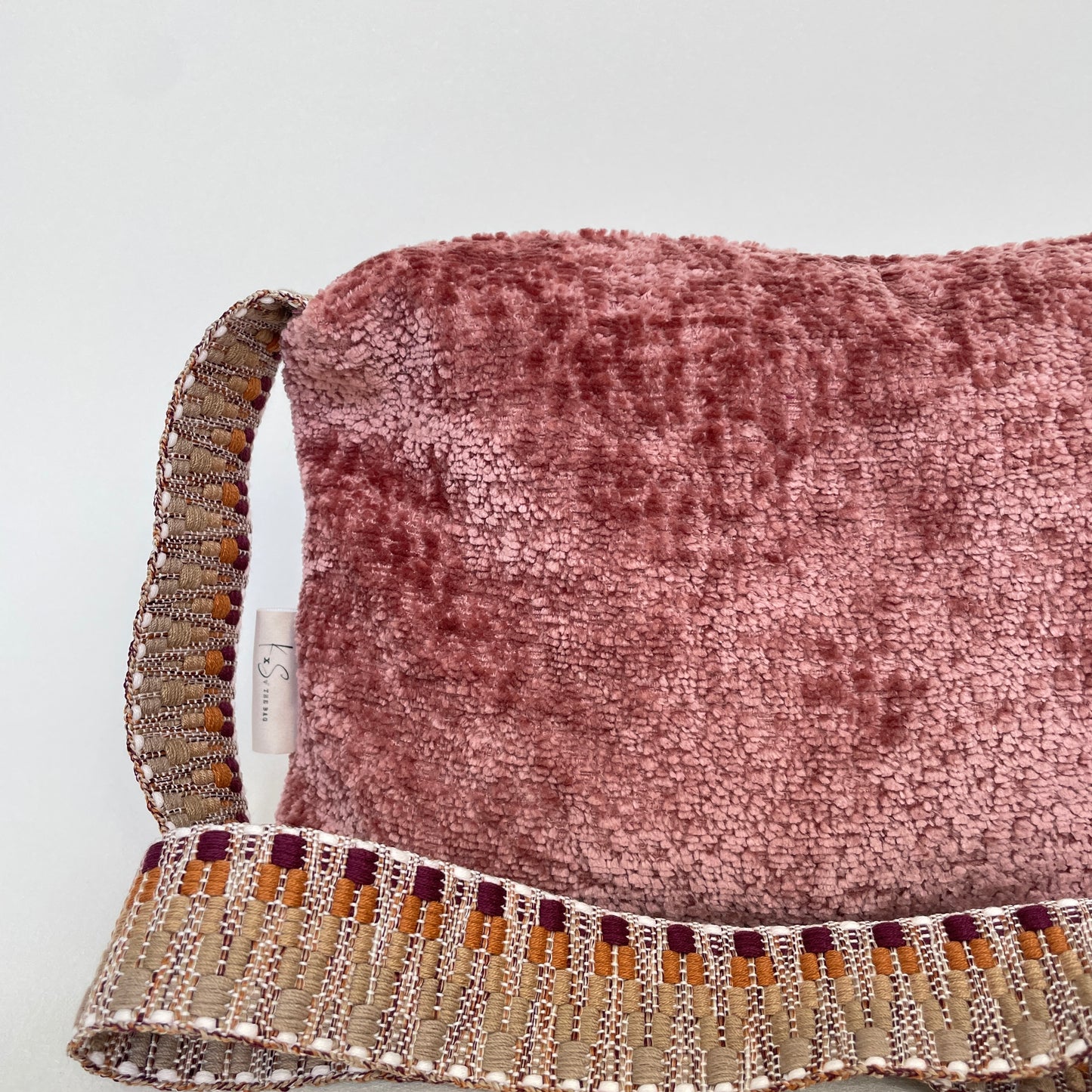 Clutch velvet grof oud roze