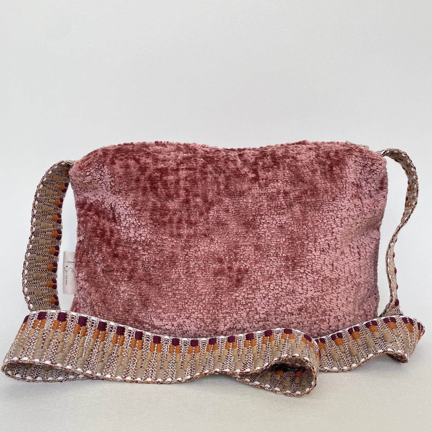 Clutch velvet grof oud roze